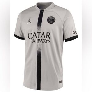 Jordan PSG 22/23 Gray and Black Soccer Away Jersey -Mbappé